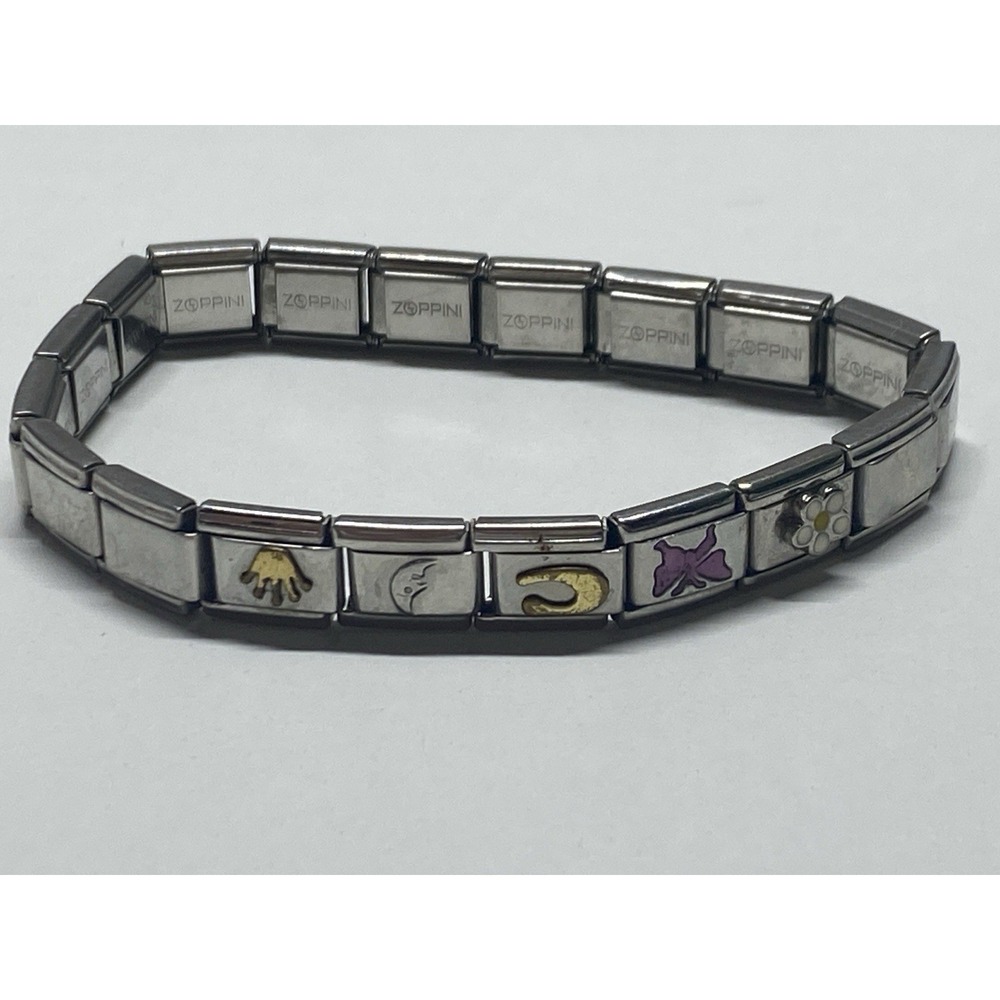 Authentic Zoppini Italian Charm Bracelet 19 Links, 5 Designed Links‎